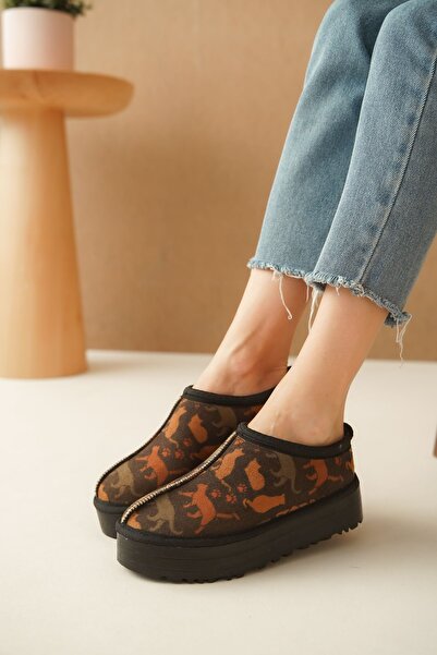 Lively Stylish Αδιάβροχες γούνινες παντόφλες για το σπίτι - Άνετη χοντρή σόλα