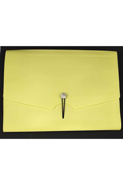 Piano Pastel Color 13 Eyed A4 Gusseted File Yellow