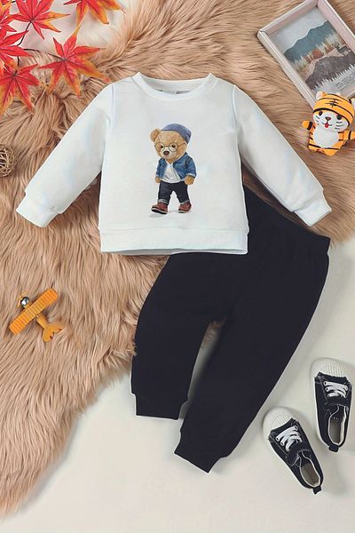 ADABEBEK Cool Bear Printed New Season Baby Set - 11002