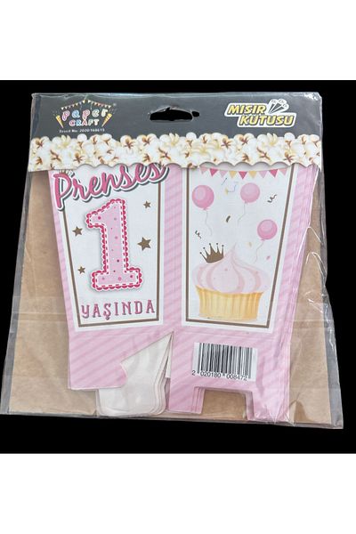 partideyince 1 Year Old Girl's Misir Box - Special Day Popkorn Set of 8