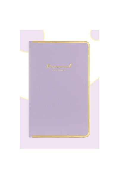 Victoria's Journals Vj Monaco Vegan Δερμάτινο Σκληρό Εξώφυλλο Planner Notebook 100 gr Ivory Paper. 192 Σελίδες-λιλά