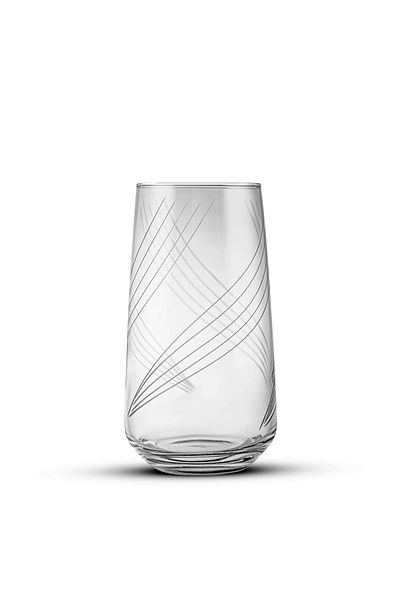 DECOSTYLE Set of 6 Flame Decorated Water and Soft Drink Glasses