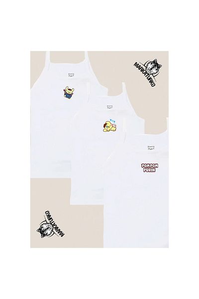 MarkaTurko POMPOMPURİN Design special imprimat Passion Girl Copii IP Strap Tricou 3 piese