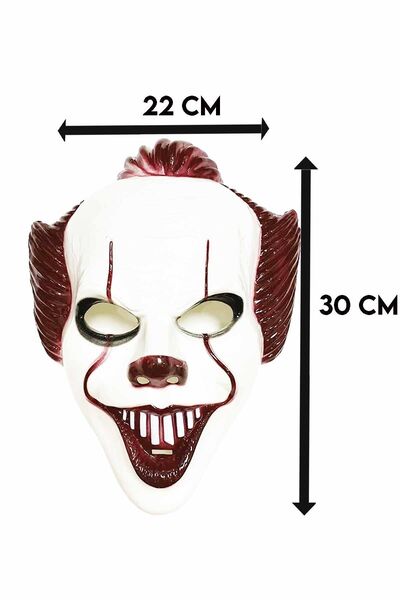 Parti dolabı Halloween Adult Pennywise Mask - Scary Clown Party Mask 30X22 cm