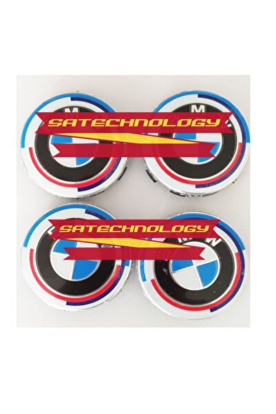 SATECHNOLOGY Jant Göbeği Logosu bmw araçlar için 50.yıl mavibeyaz 68mm (Newty...