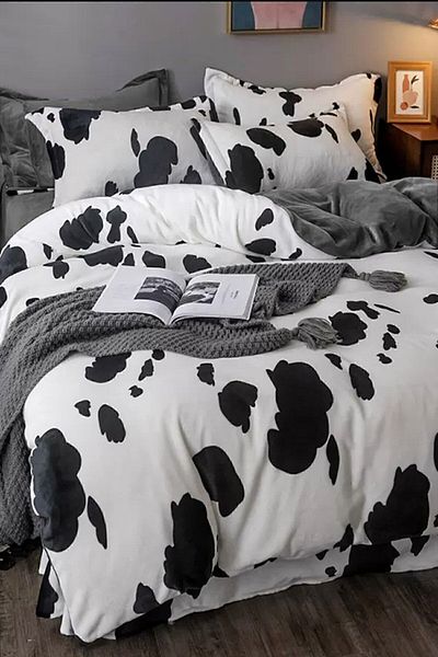İQON Set cuvertură de pat dublu complet alb dalmatian