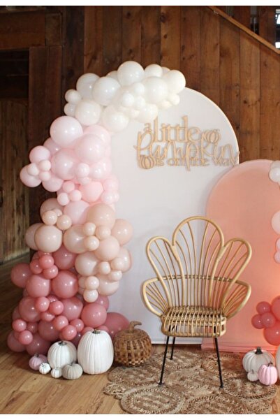 Çemrek Süs Parti Набір білих повітряних кульок з пудровими відтінками, 100 штук