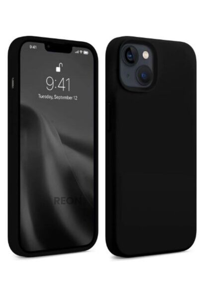 REON Iphone 13/14 Uyumlu Içi Kadife Lansman Silikon Kılıf Kapak Siyah
