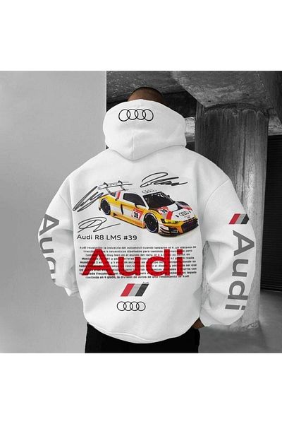 DEEFWEAR Φούτερ με λευκή κουκούλα Audi Printed Stylex