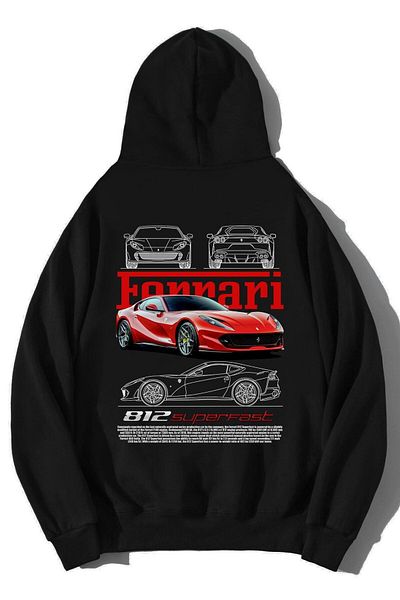BRZ COLLECTION Unisex Oversize Ferrari 812 Superfast Hoodie