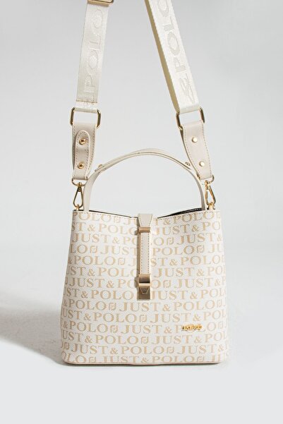 Just Polo Жіноча стьобана візерунчаста сумка через плече з норки середнього розміру з широким ременем 23x18 см