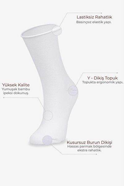 Bolero Women's 5-Piece Roll Top Elasticless Women's Bamboo Socks