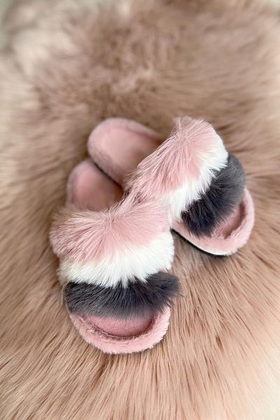 Glenz Women's Furry Plush Slippers Home Slippers TS1145