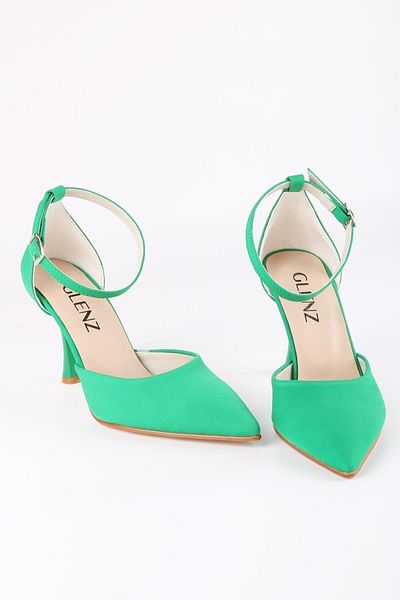 Glenz Women's Stiletto Pointed Ankle Buckle Heeled Shoes Ts1137