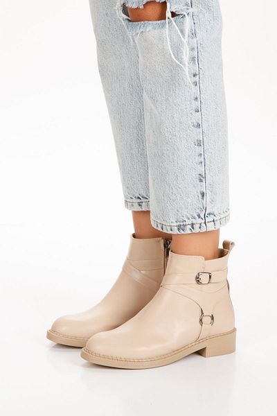 MNShoes Γυναικείες μπότες με φερμουάρ με γυμνή πόρπη