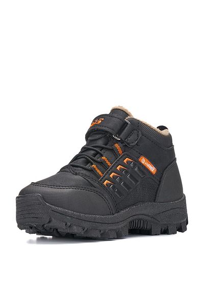 AlbiShoes Μπότες εξωτερικού χώρου για αγόρια - Γούνα, φερμουάρ, Velcro και αδιάβροχο, χειμώνας (26-35)