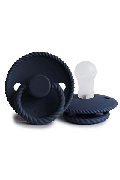 Frigg 0-6 Months Dark Navy Rope Silicone Pacifier