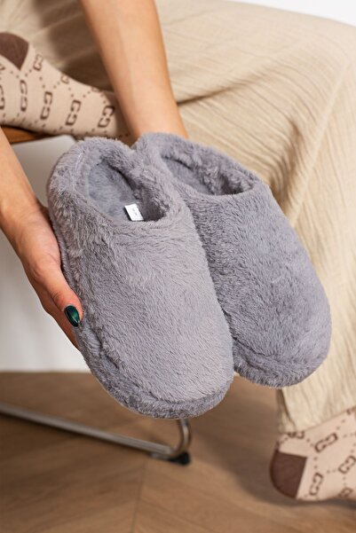 topukludünyası Зимові однотонні плюшеві жіночі домашні капці
