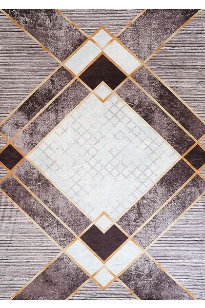 RENKLİBUTİK Modern Patterned Velvet Carpet Cover - Elastic and Non-Slip, Washable, 9 M2