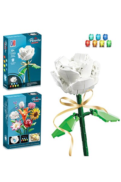 Gokidy Renkli Işıklı Blok Çiçek - Beyaz Yasemin