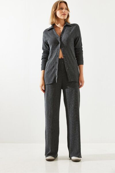 Bianco Lucci طقم نسائي من قماش بالازو ملفوف من الأعلى إلى الأعلى 60251785