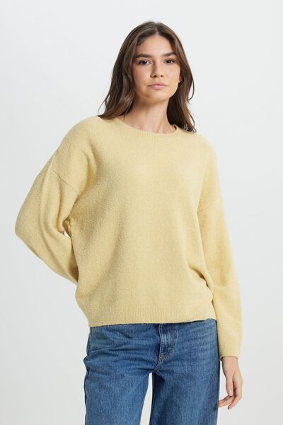 WRANGLER Regular Fit Normal Kesim Bisiklet Yaka Kadın Sarı Cosy Utility Triko...