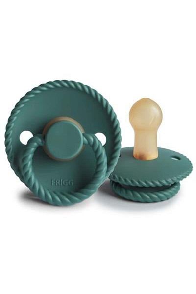Frigg Vintage Green Rope Rubber Pacifier - 0-6 Months