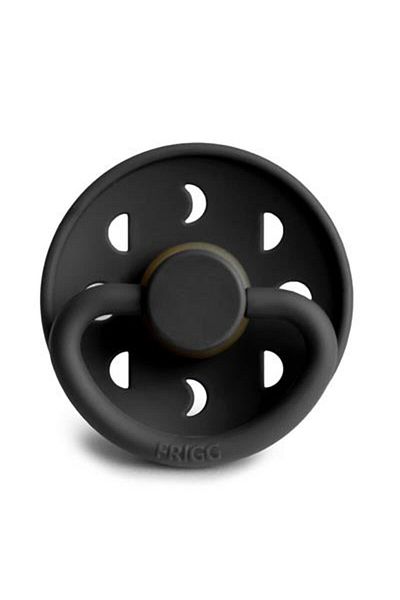 Frigg 0-6 Months Jet Black Moon Phase Rubber Pacifier