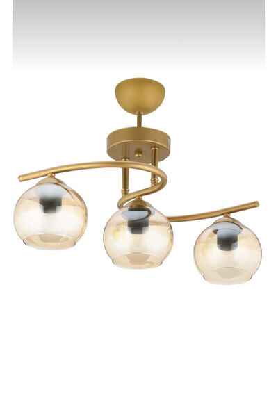 luxury modern aydınlatma Poyraz 3’lü Mat Gold Avize Salon Mutfak Oda Hol