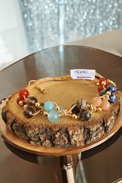 NBS Beautiful Naturel Stones سوار نسائي أنيق - عمل يدوي بعلامة الميزان، حجر ط...