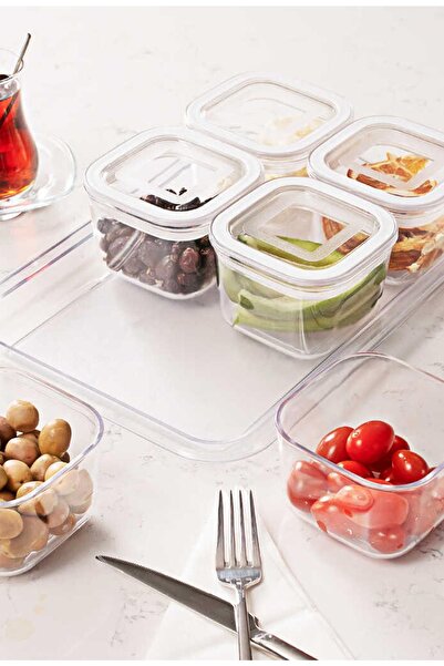 ALBETTO 250ml White Acrylic Breakfast Tray 7 Pieces
