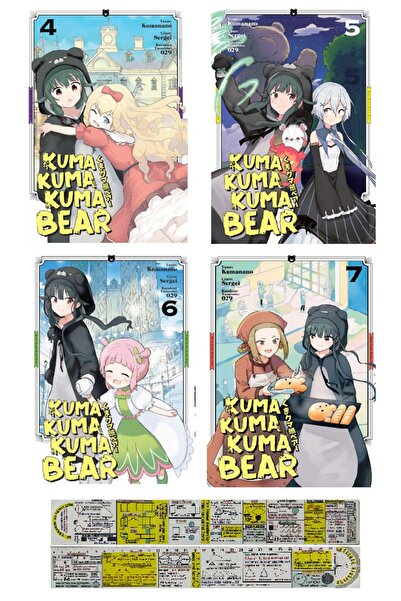Kayıp Kıta Yayınları Kuma Kuma Kuma Bear 4-5-6-7. Ciltler Manga Seti + Mat. Ö...