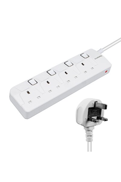 VEA Yamatik A Class 4lü Ayrı Anahtarlı İngiliz Soket 2 Metre Termal Akım Korumalı Grup Priz