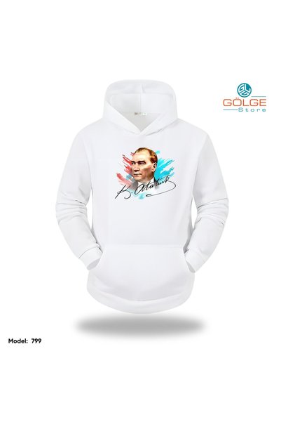 Gölge Store Φούτερ με κουκούλα Ataturk με στάμπα μεγάλου μεγέθους Unisex