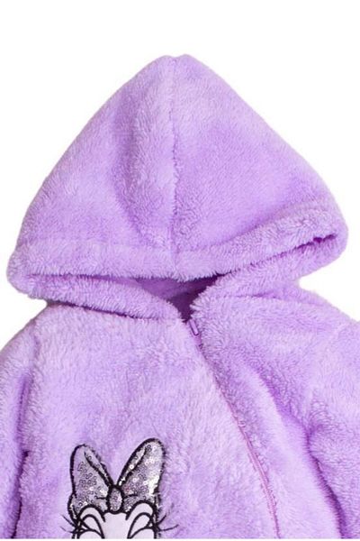 Chicsy Baby Winter Sweet Plush Cotton Embroidered Hooded Welsoft Jumpsuit