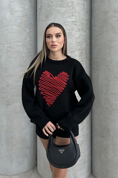 RB CLUB Pulover de damă cu broderie inimă