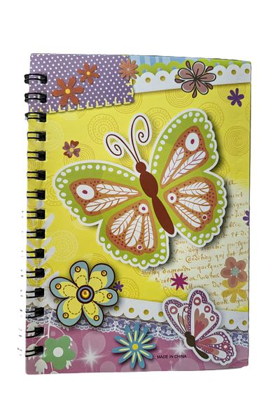 Bluoksweet 3-Piece Butterfly and Flower Patterned Notepad for Children