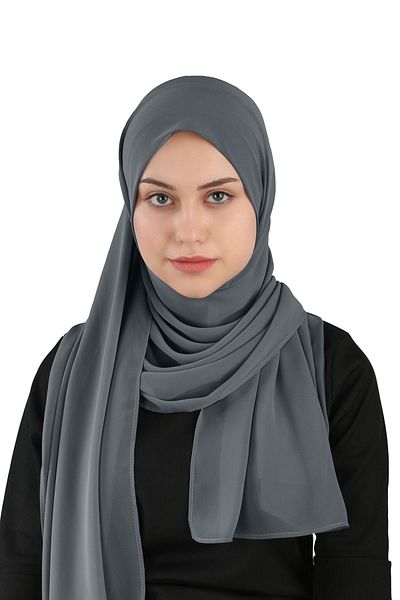 Ecardin Anthracite Sandy Fabric Chiffon Shawl - Practical Ready St 120