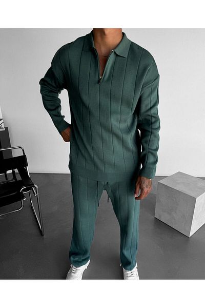 MFU collection Κοτλέ Σετ - Μοντέλο Oversize με μισό φερμουάρ