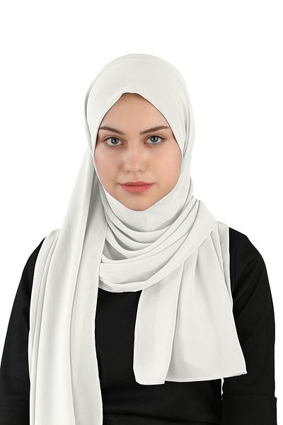 Ecardin Πρακτικό έτοιμο σάλι σιφόν με άμμο - Cream St 120