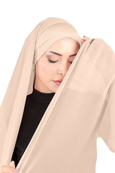 Ecardin Σάλι Τσιφόν με Σταυρωτό Κόμπο για Τουρκική Ένδυση - ST 392