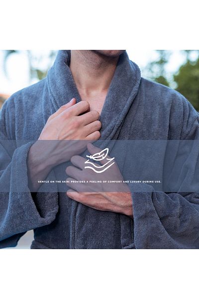 In House 3 Pieces Egyptian Cotton Bath Towel Set Includes: Robe + 2× Towels 140x70, 90x50 cm, Cream