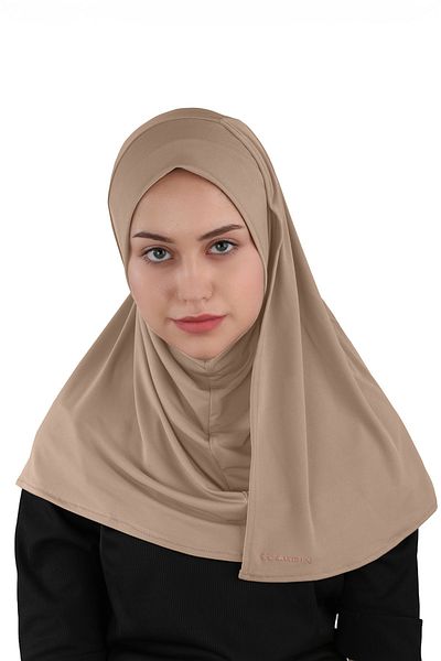 Ecardin Σάλι τουρμπάνι από ύφασμα Lycra Sandy - St 500 Light Mink