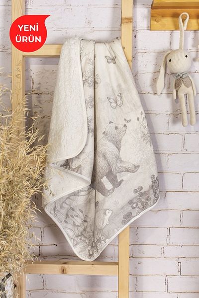 Alpar Tekstil Welsoft Plush Baby Blanket - Double Sided, 75X90Cm/Pencil