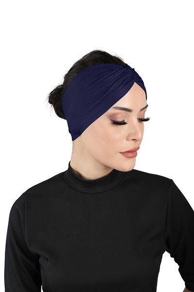 Ecardin Navy Blue Bandana Comfortable Cross Bonnet - St 055