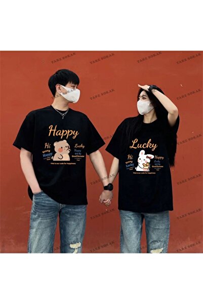Tarzsokak Noul sezon Tir Harajuku Style Couple Lover Couple - 2 piese