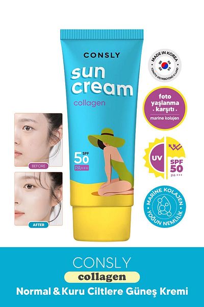 CONSLY Collagen Sunscreen Spf 50 Pa |   Moisturizer with Collagen |   Korean Skin Care - 50ml