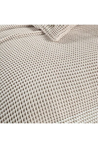 Sarev Polendia Bej Tek Kişilik %100 Pamuk Yatak Örtüsü 160*200 cm