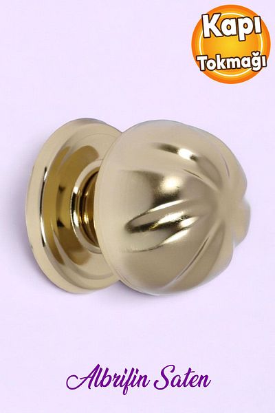 Badem10 Gülyonca Door Knocker Door Knob Bollard Handle Albrifin Satin Metal Knocker