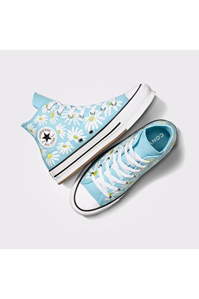 Converse Chuck Taylor All Star Lift Platform Floral Kadın Mavi Sneaker